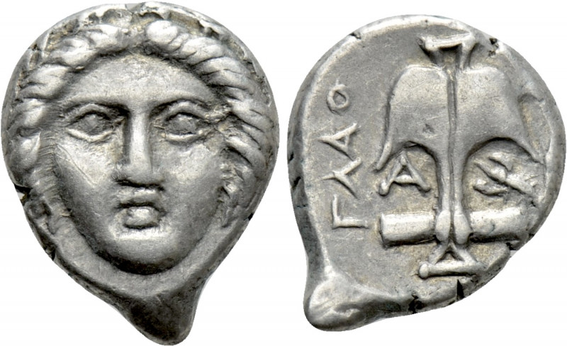 THRACE. Apollonia Pontika. Diobol (Circa 375-335 BC). 

Obv: Facing laureate h...