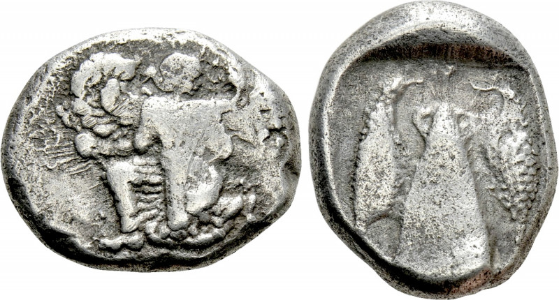 CARIA. Kaunos. AR Stater (circa 430-410 BC). 

Obv: Winged female figure in kn...