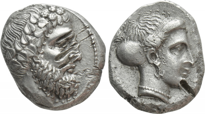 CILICIA. Nagidos. Stater (Circa 380 BC). 

Obv: Head of Dionysos right, wearin...