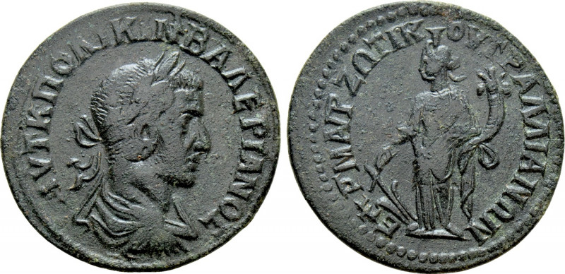 LYDIA. Tralles. Valerian I (253-260). Ae. M. Aur. Zotikos, grammateus. 

Obv: ...
