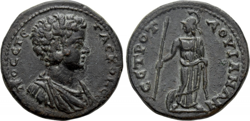 GALATIA. Tavium. Geta (Caesar, 198-209). Ae. 

Obv: ΠO CЄ ΓЄTAC KO KЄ. 
Bareh...