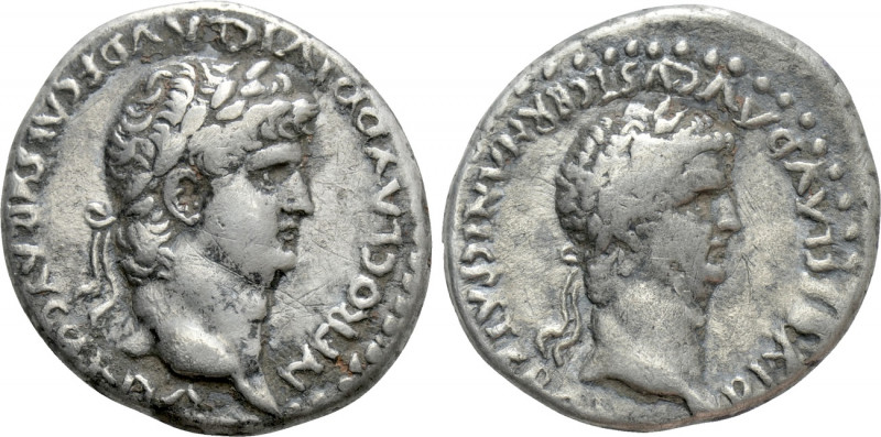 CAPPADOCIA. Caesarea. Nero with Divus Claudius (54-68). Didrachm. 

Obv: NERO ...