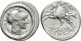 L. MANLIUS TORQUATUS. Denarius (113-112 BC). Rome