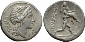 M. HERENNIUS. Denarius (108-107 BC). Rome