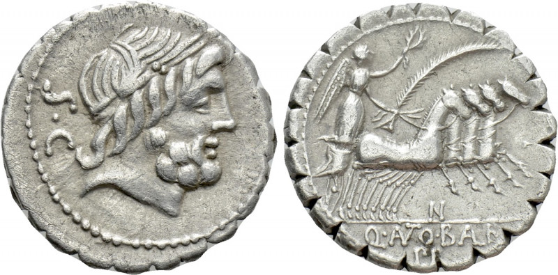 Q. ANTONIUS BALBUS. Serrate Denarius (83-82 BC). Rome. 

Obv: Laureate head of...