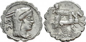 L. PROCILIUS. Serrate Denarius (80 BC). Rome