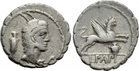 L. PAPIUS. Serrate Denarius (79 BC). Rome