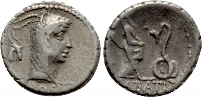 L. ROSCIUS FABATUS. Serrate Denarius (59 BC). Rome. 

Obv: L ROSCI. 
Head of ...