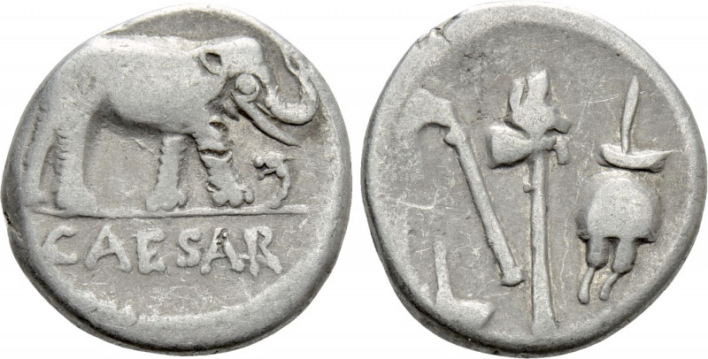 JULIUS CAESAR. Denarius (49 BC). Military mint traveling with Caesar. 

Obv: C...