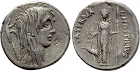 L. HOSTILIUS SASERNA. Denarius (48 BC). Rome