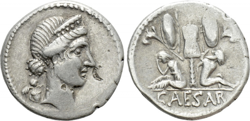 JULIUS CAESAR. Denarius (46-45 BC). Military mint traveling with Caesar in Spain...