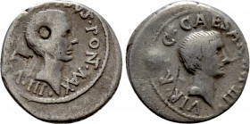 LEPIDUS and OCTAVIAN. Denarius (43 BC). Military mint traveling with Lepidus in Italy