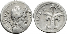 SEXTUS POMPEY. Denarius (37/6 BC). Uncertain Sicilian mint