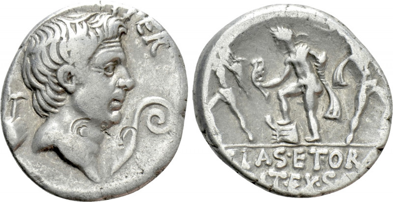 SEXTUS POMPEIUS MAGNUS PIUS. Denarius (37/6 BC). Uncertain Sicilian mint. 

Ob...