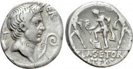SEXTUS POMPEIUS MAGNUS PIUS. Denarius (37/6 BC). Uncertain Sicilian mint