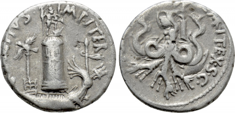 SEXTUS POMPEY. Denarius (40-39 BC). Uncertain mint in Sicily.

Obv: MAG PIVS I...