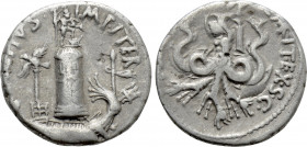 SEXTUS POMPEY. Denarius (40-39 BC). Uncertain mint in Sicily