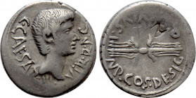 OCTAVIAN. Denarius (40 BC). Military mint traveling with Octavian in Italy; Q. Salvius, moneyer