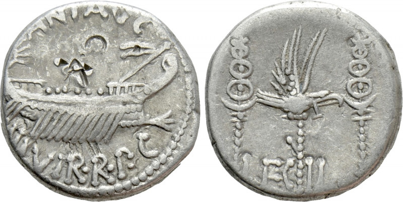 MARK ANTONY. Denarius (32-31 BC). Patrae(?). Legionary issue. 

Obv: ANT AVG /...