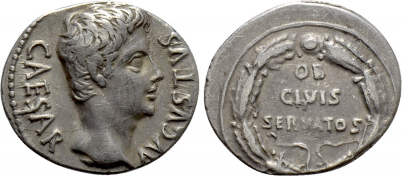 AUGUSTUS (27 BC-14 AD). Denarius. Uncertain mint in Spain, possibly Colonia Patr...