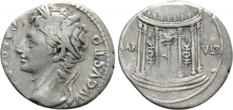 AUGUSTUS (27 BC-14 AD). Denarius. Uncertain mint in Spain. 

Obv: CAESARI AVGV...