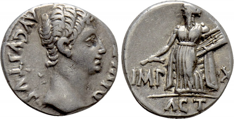 AUGUSTUS (27 BC-14 AD). Denarius. Lugdunum. 

Obv: AVGVSTVS DIVI F. 
Bare hea...
