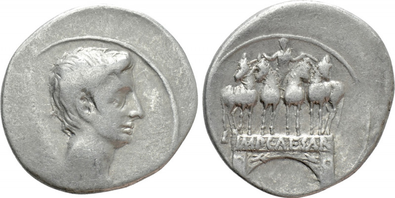 AUGUSTUS (27 BC-14 AD). Denarius. Uncertain Italian mint, possibly Rome. 

Obv...