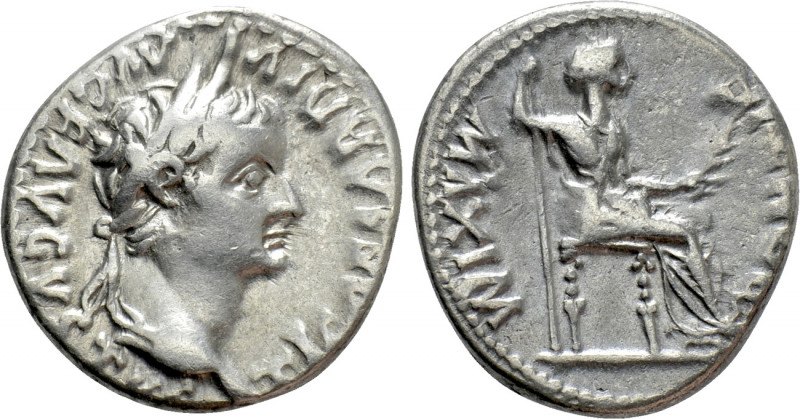 TIBERIUS (14-37). Denarius. "Tribute Penny" type. Lugdunum. 

Obv: TI CAESAR D...