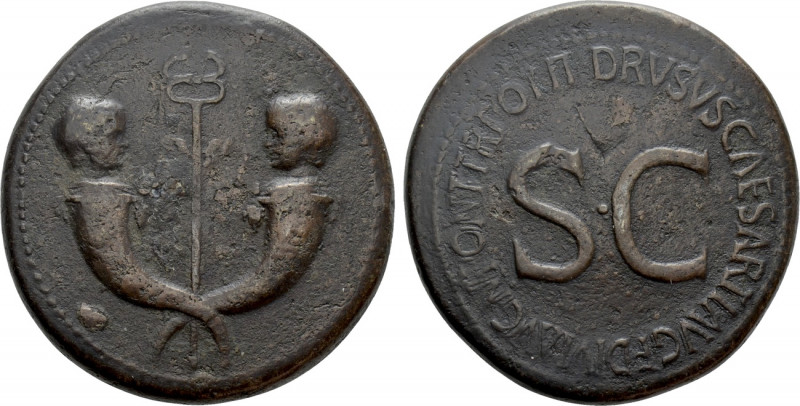TIBERIUS & GERMANICUS GEMELLUS (19-37/8 and 19-23/4). Sestertius. Rome. Struck u...