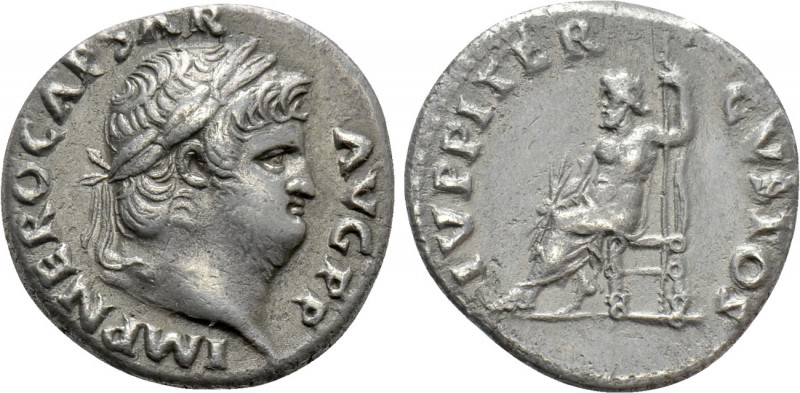 NERO (54-68). Denarius. Rome. 

Obv: IMP NERO CAESAR AVG P P. 
Laureate head ...