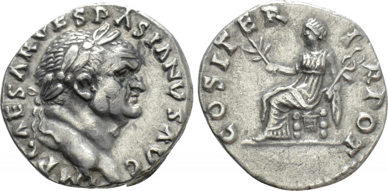 VESPASIAN (69-79). Denarius. Rome. 

Obv: IMP CAESAR VESPASIANVS AVG. 
Laurea...