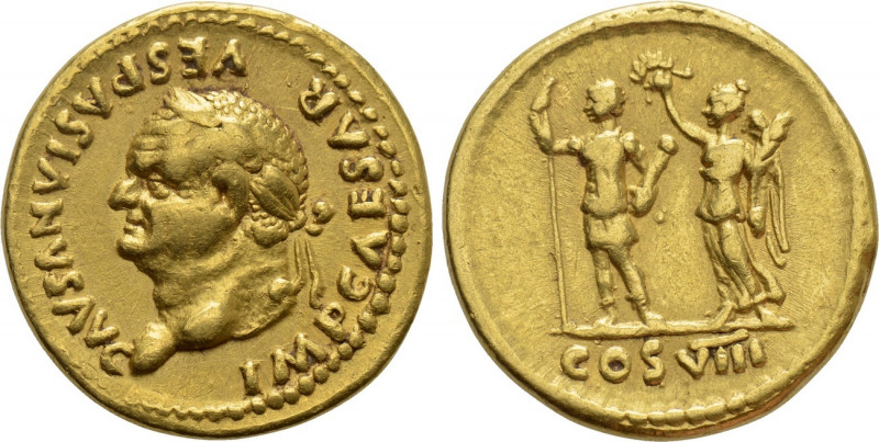 VESPASIAN (69-79). GOLD Aureus. Rome. 

Obv: IMP CAESAR VESPASIANVS AVG. 
Lau...