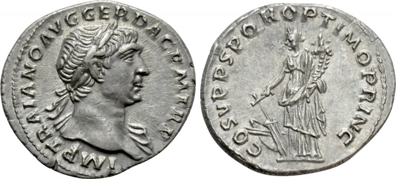 TRAJAN (98-117). Denarius. Rome. 

Obv: IMP TRAIANO AVG GER DAC P M TR P. 
La...