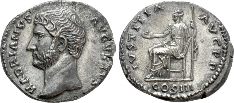 HADRIAN (117-138). Denarius. Rome. 

Obv: HADRIANVS AVGVSTVS. 
Bare head left...