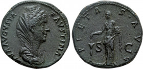 DIVA FAUSTINA I (Died 140/1). Sestertius. Rome