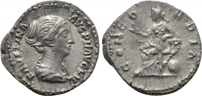 FAUSTINA II (Augusta, 147-175). Denarius. Rome. 

Obv: FAVSTINA AVG PII AVG FI...