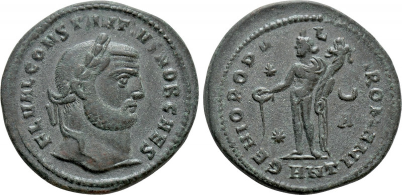 CONSTANTIUS I (Caesar, 293-305). Follis. Antioch. 

Obv: FL VAL CONSTANTIVS NO...