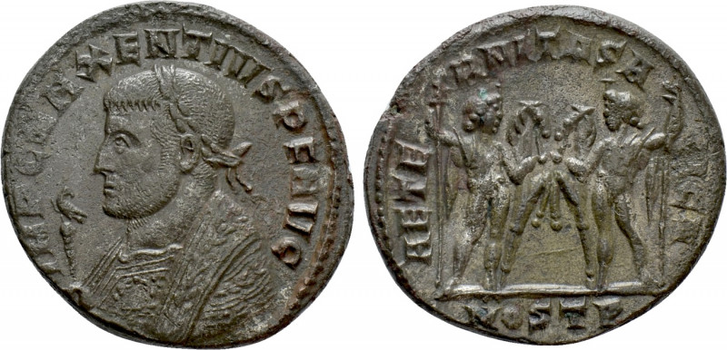 MAXENTIUS (307-312). Follis. Ostia. 

Obv: IMP C MAXENTIVS P F AVG. 
Laureate...