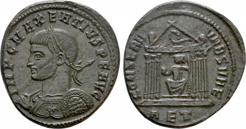 MAXENTIUS (307-312). Follis. Rome. 

Obv: IMP C MAXENTIVS P F AVG. 
Laureate ...