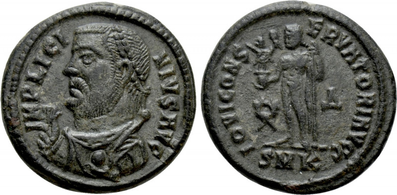 LICINIUS I (308-324). Follis. Cyzicus. 

Obv: IMP LICINIVS AVG. 
Laureate bus...