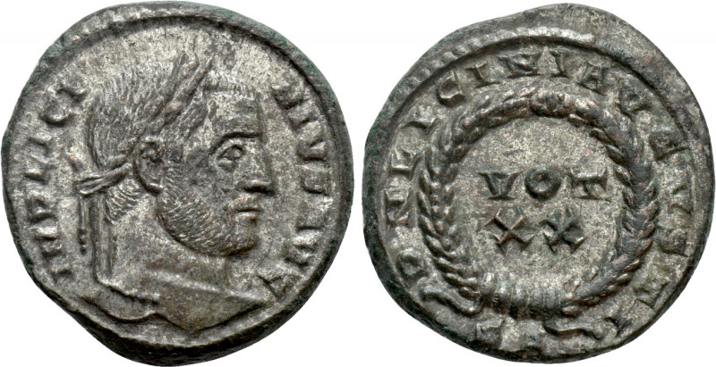 LICINIUS I (308-324). Follis. Arelate. 

Obv: IMP LICINIVS AVG. 
Laureate hea...