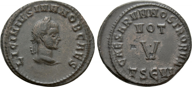 LICINIUS II (Caesar, 317-324). Follis. Thessalonica. 

Obv: LICINIVS IVN NOB C...