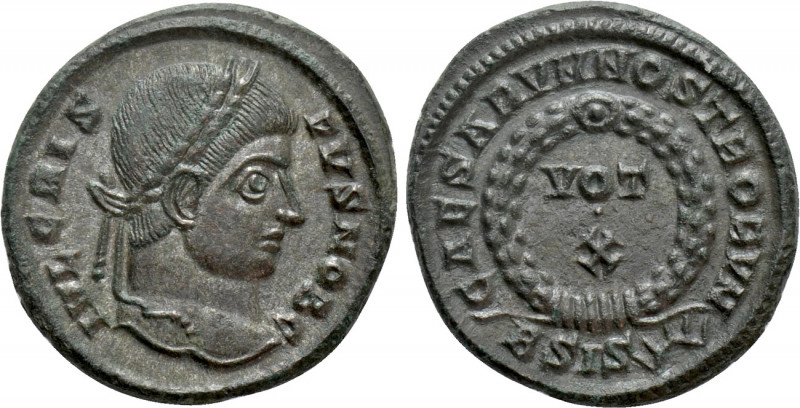 CRISPUS (Caesar, 316-326). Follis. Siscia. 

Obv: IVL CRISPVS NOB C. 
Laureat...