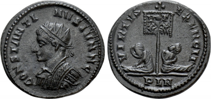 CONSTANTINE II (Caesar, 316-337). Follis. Londinium. 

Obv: CONSTANTINVS IVN N...