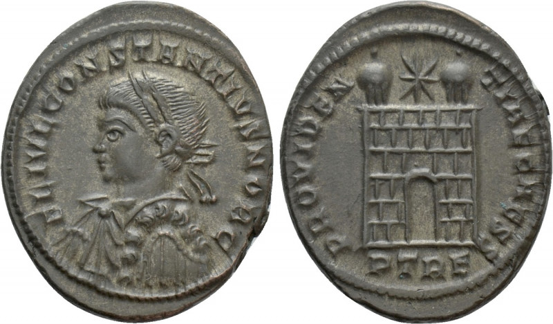 CONSTANTINE II (Caesar, 316-337). Follis. Treveri. 

Obv: CONSTANTINVS IVN NOB...