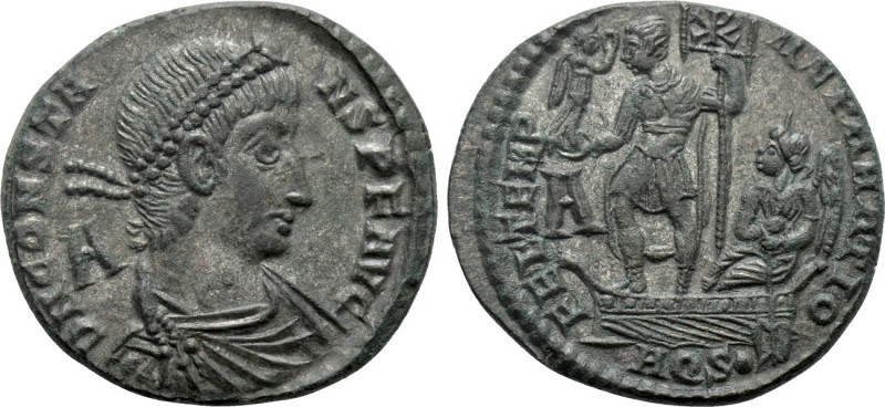 CONSTANS (337-350). Ae. Aquileia. 

Obv: D N CONSTANS P F AVG. 
Diademed, dra...