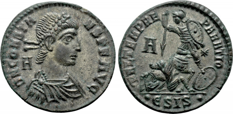 CONSTANS (337-350). Follis. Siscia. 

Obv: D N CONSTANS P F AVG. 
Diademed, d...