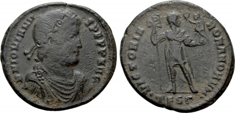 JOVIAN (363-364). Ae. Thessalonica. 

Obv: D N IOVIANVS P F P P AVG. 
Diademe...