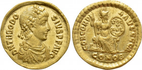 THEODOSIUS I (379-395). GOLD Solidus. Constantinople