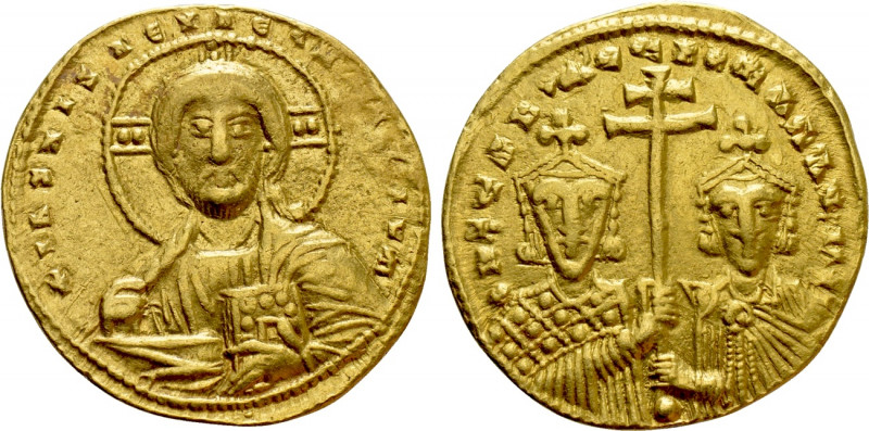 CONSTANTINE VII PORPHYROGENITUS with ROMANUS II (913-959). GOLD Solidus. Constan...